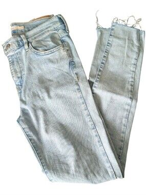 Levi's Light Blue Skinny Jeans with Frayed Hem